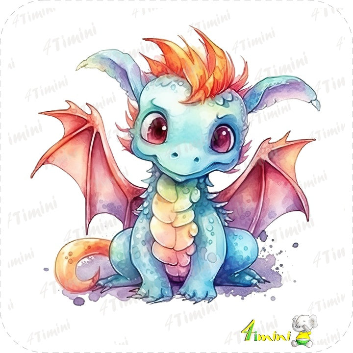 Ensemble de 5 débarbouillettes velours - Petit dragons