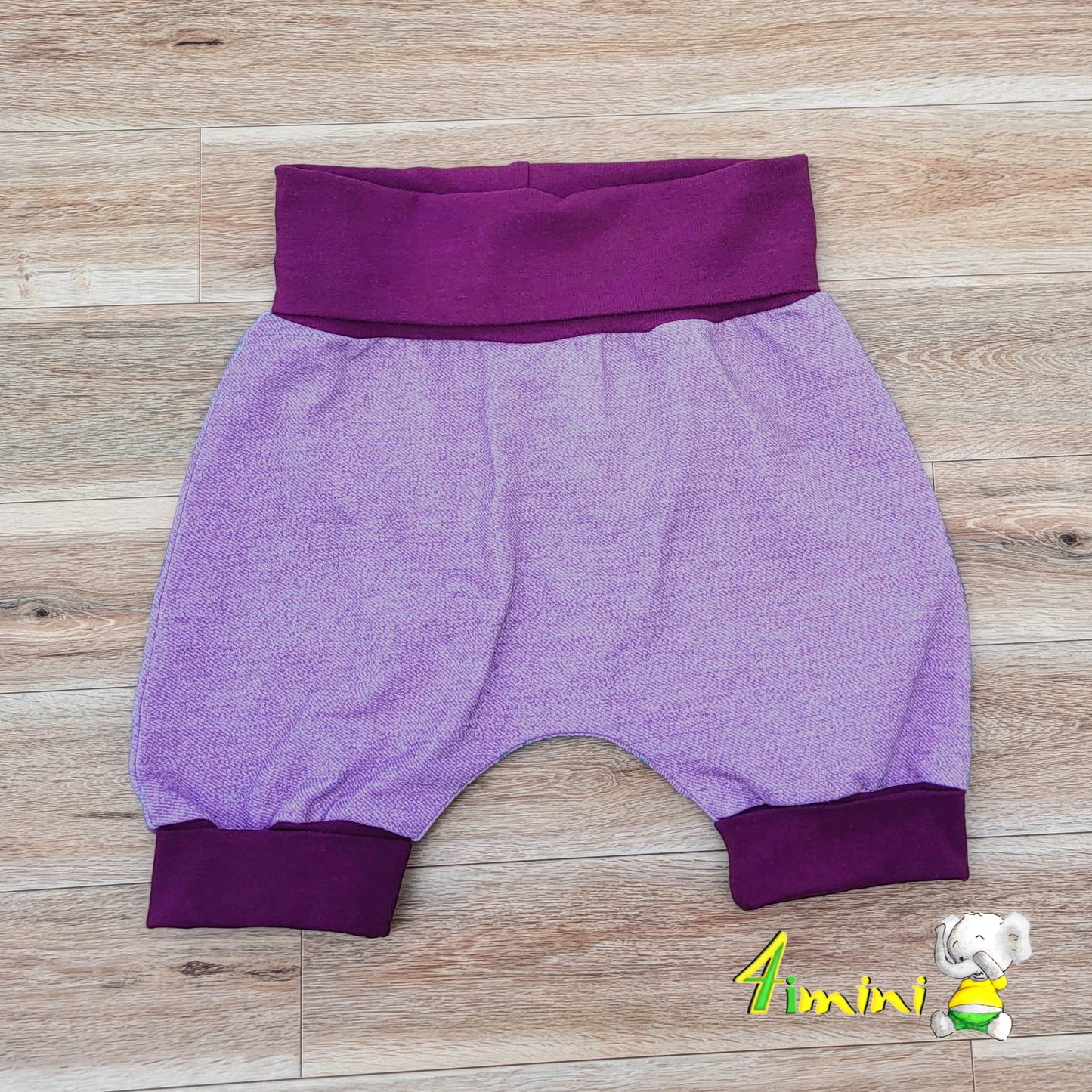 Short évolutif imitation jeans mauve - Liquidation