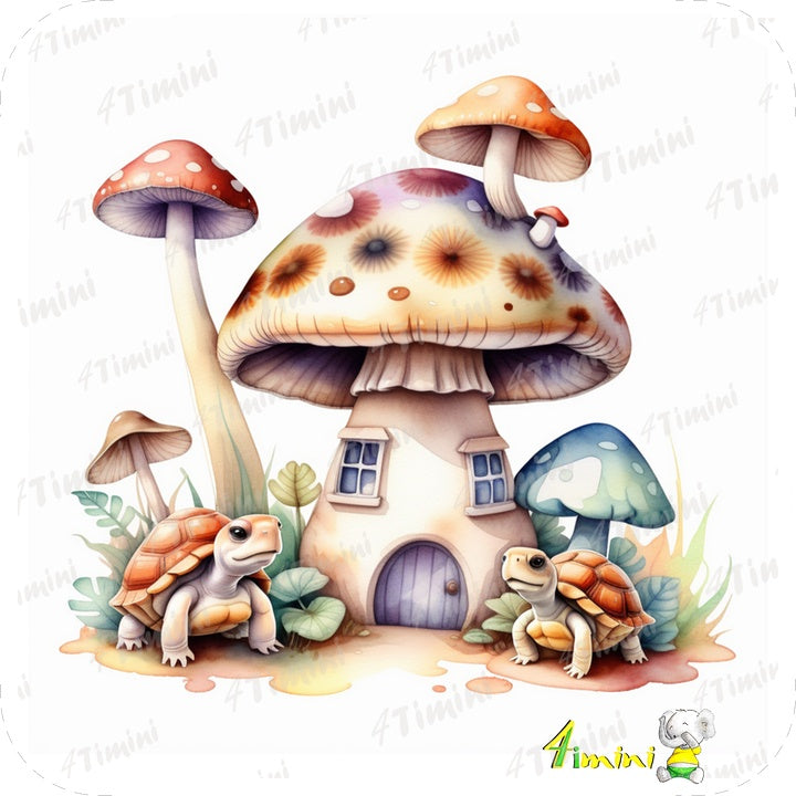 Ensemble de 5 débarbouillettes velours au choix - Maisons champignon