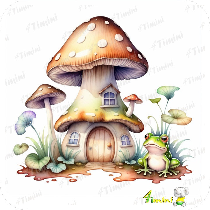 Ensemble de 5 débarbouillettes velours au choix - Maisons champignon