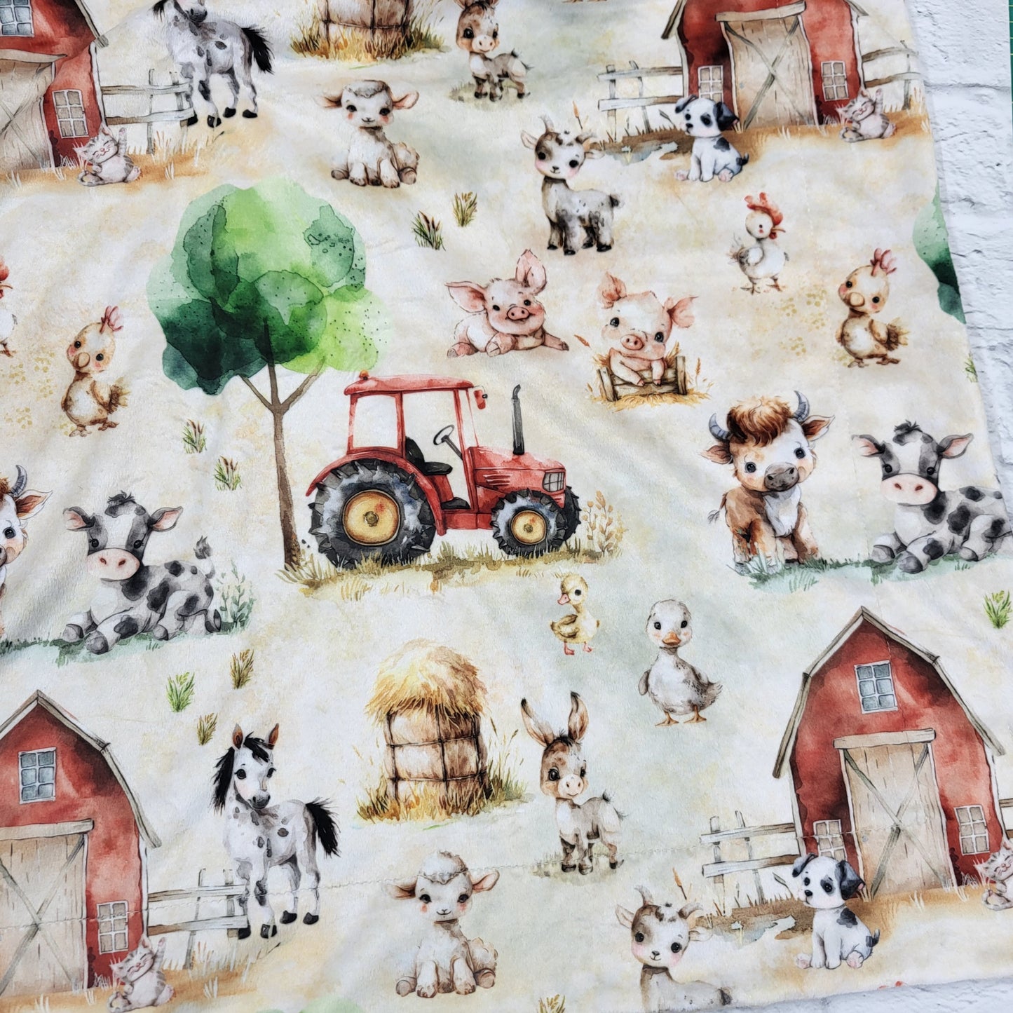 Petite doudou - Fermette endos beige (motif exclusif)
