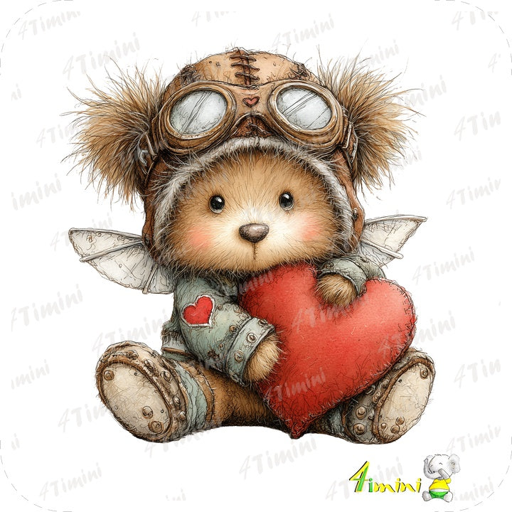 Ensemble de 5 débarbouillettes velours - Voleur de coeurs