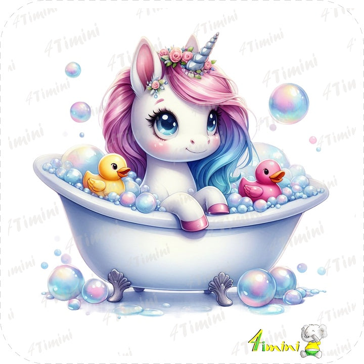 L'heure du bain magique - Ensemble de 5 débarbouillettes velours