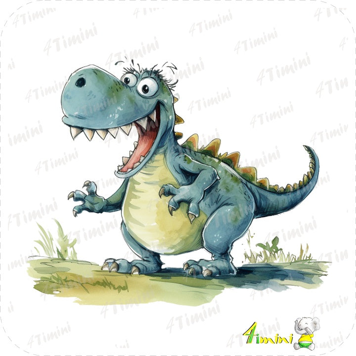 Ensemble de 5 débarbouillettes velours - Dingo dino