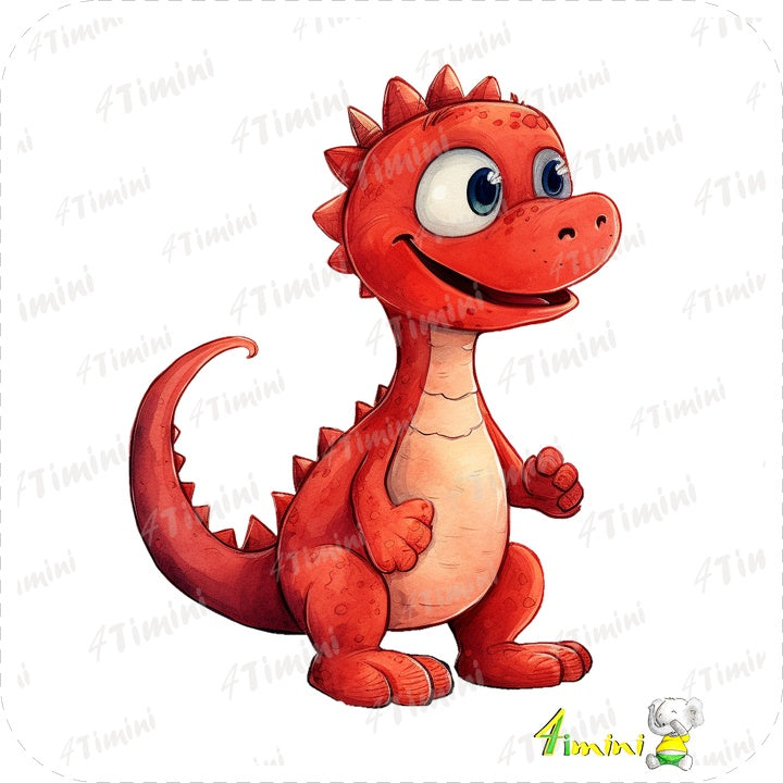 Ensemble de 5 débarbouillettes velours - Dingo dino