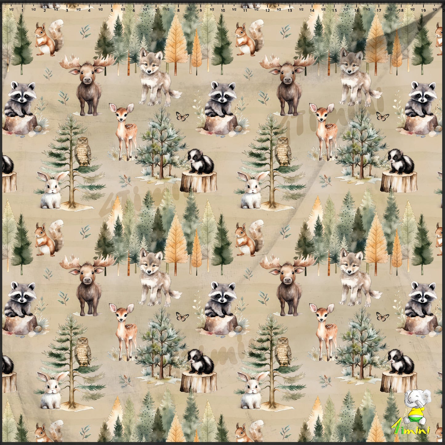 raton laveur, loup, chevreuil, cerf, moufette, lapin, hibou, orignal animaux de la forêt, 4timini