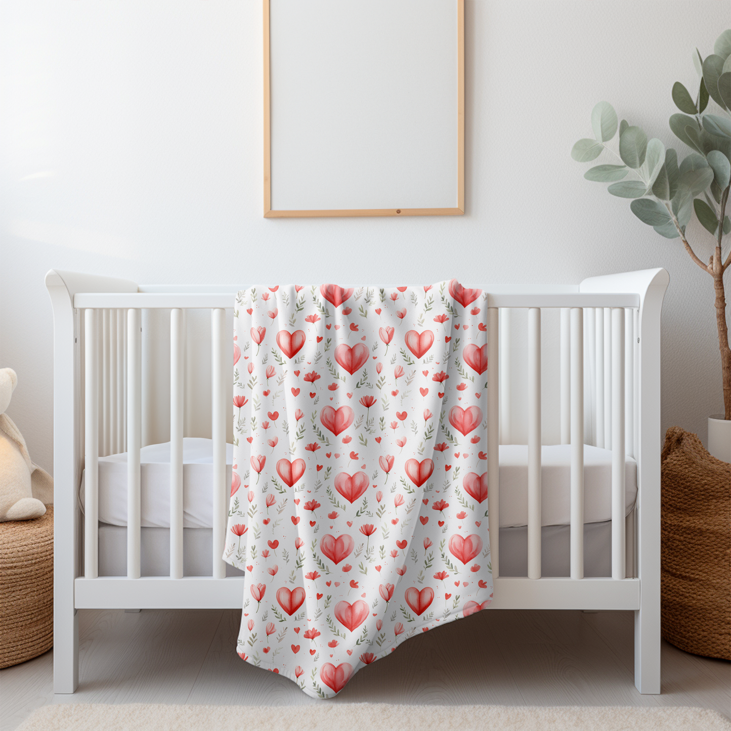 Doudou en minky - Coeur en feuilles