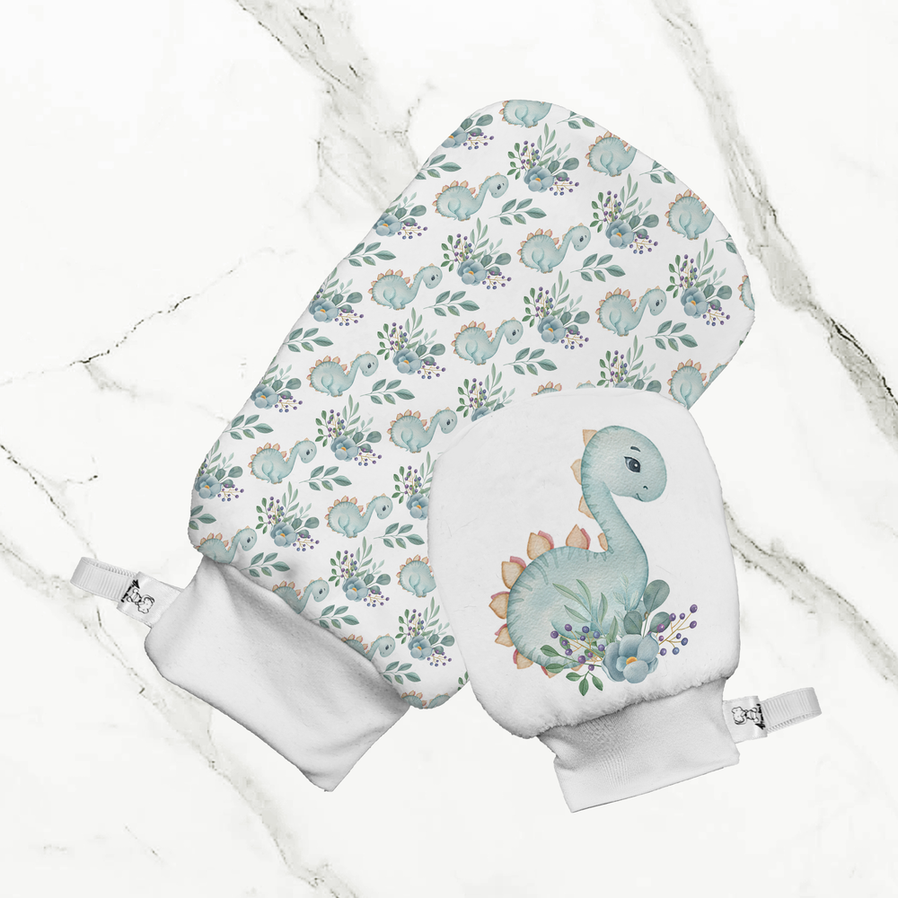 Dino floral - Mitaine de bain