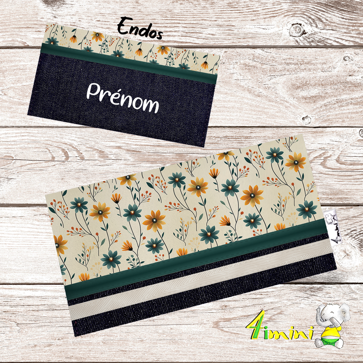 Protège carnet - Floral boho emeraude