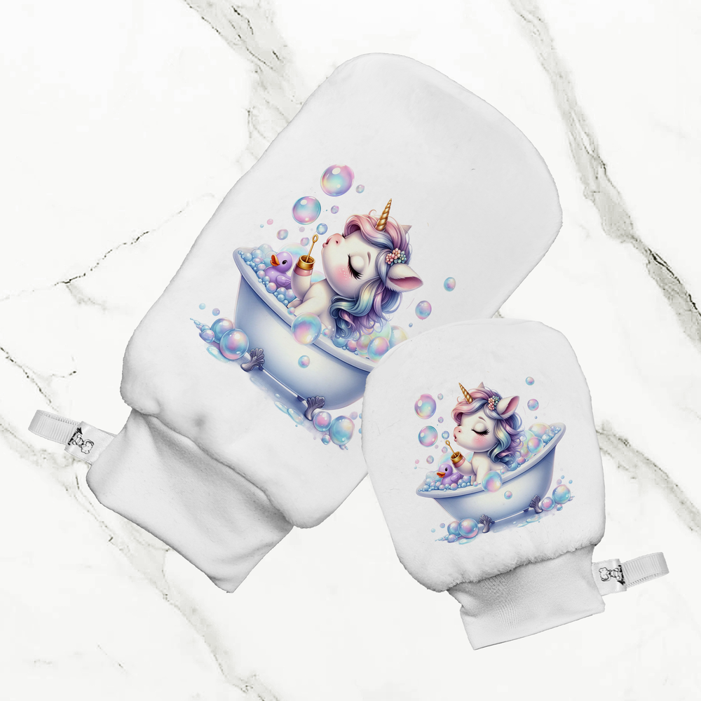 L'heure du bain licorne - Mitaine de bain