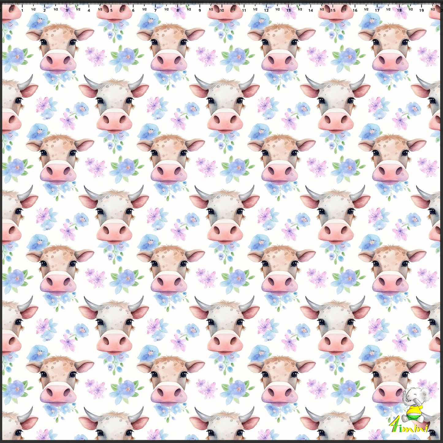 Vache fleuris - Mousseline