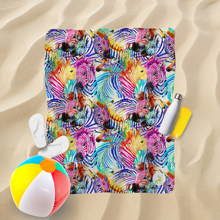 Serviette de plage - Zèbre coloré