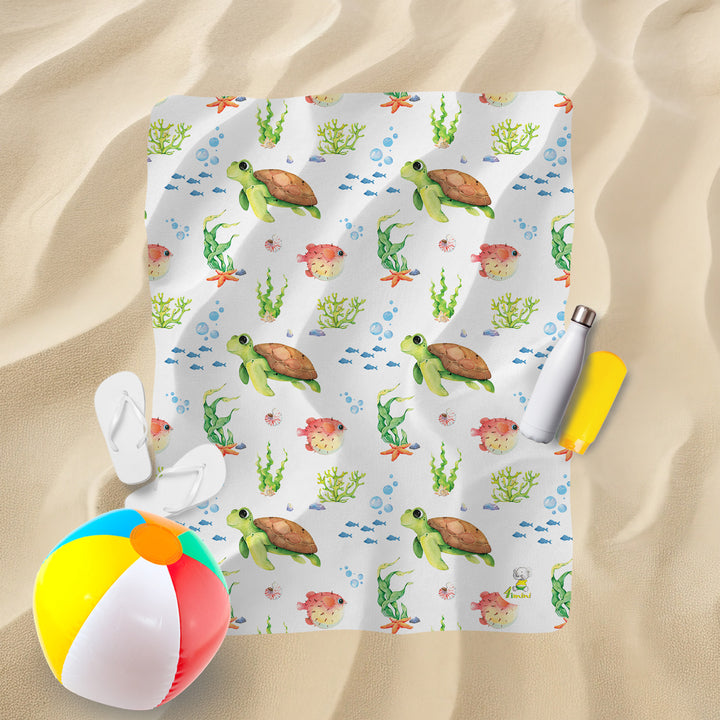 Serviette de plage - Tortues aquarelle