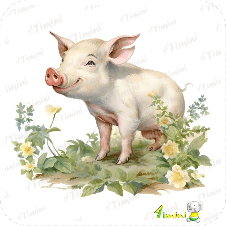 Ensemble de 5 débarbouillettes velours - Animaux de la ferme