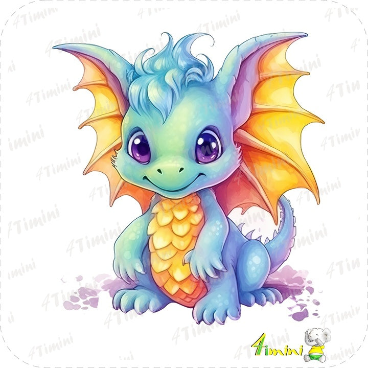 Ensemble de 5 débarbouillettes velours - Petit dragons