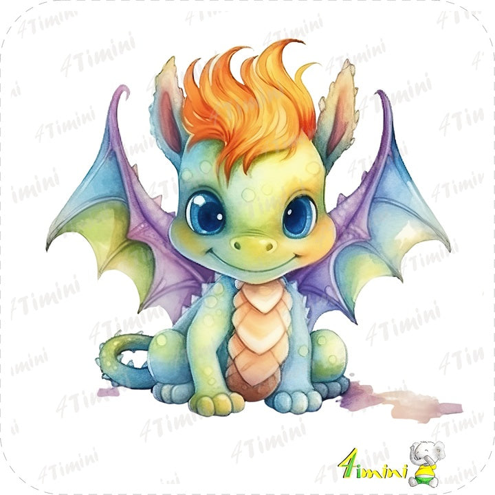 Ensemble de 5 débarbouillettes velours - Petit dragons