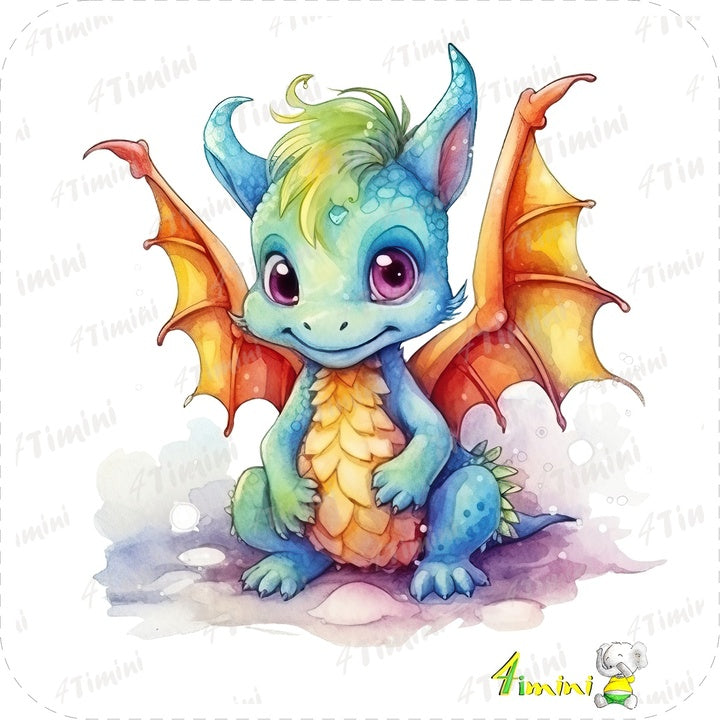Ensemble de 5 débarbouillettes velours - Petit dragons