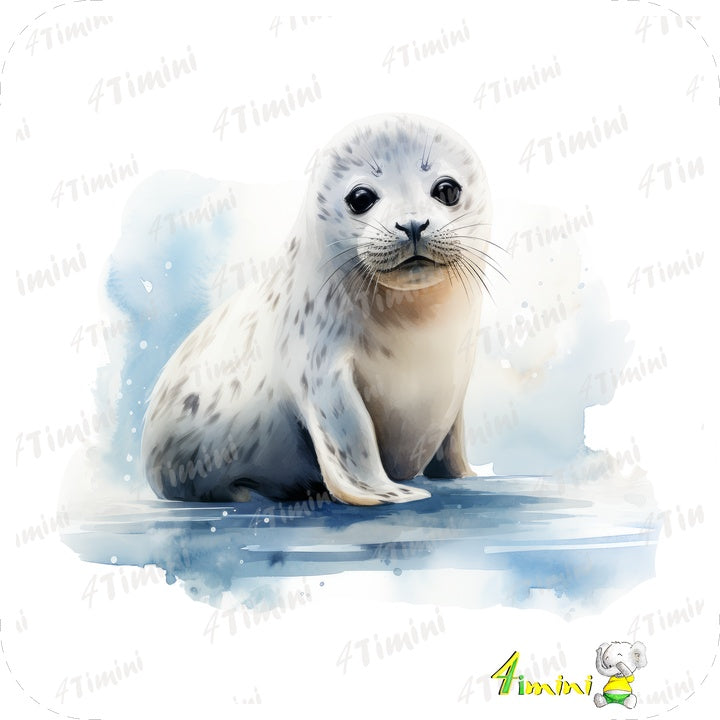 Ensemble de 5 débarbouillettes velours - Bébé animaux de l'arctique