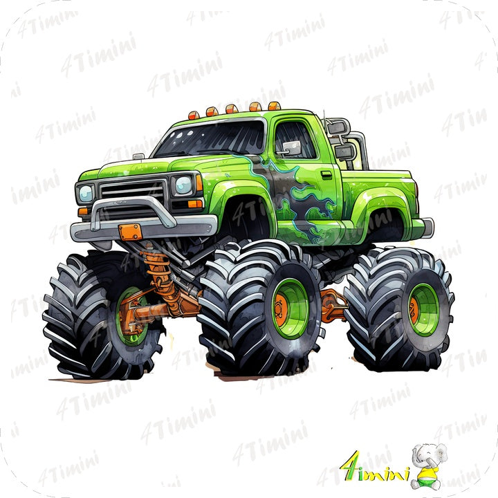 Ensemble de 5 débarbouillettes velours - Camion monstre