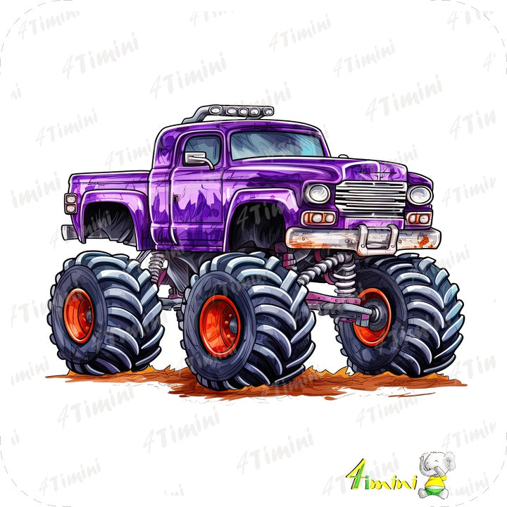 Ensemble de 5 débarbouillettes velours - Camion monstre