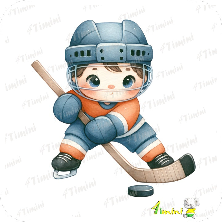 Joueur de hockey - Ensemble de 5 débarbouillettes velours