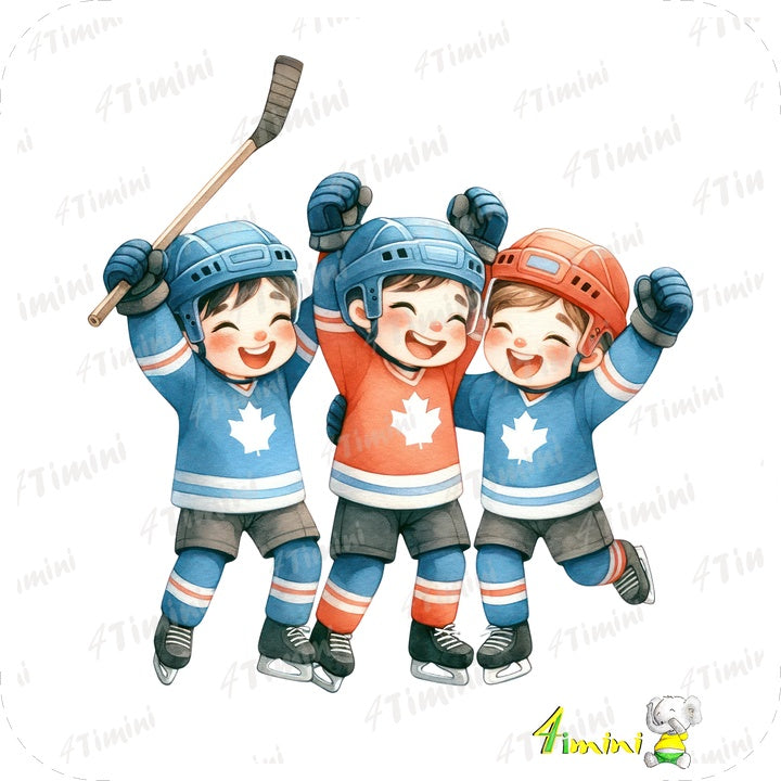 Joueur de hockey - Ensemble de 5 débarbouillettes velours