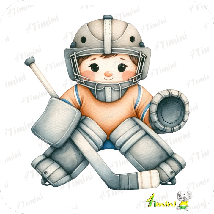 Joueur de hockey - Ensemble de 5 débarbouillettes velours