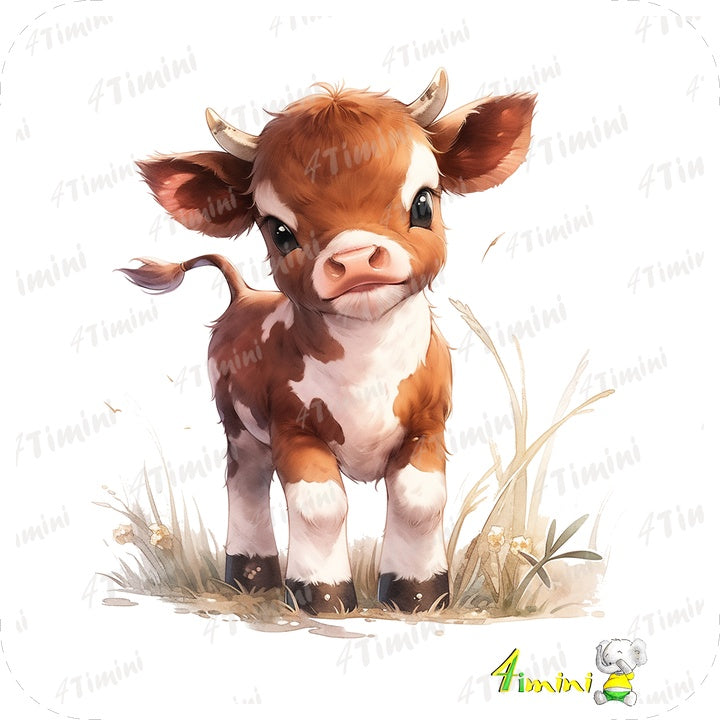 Ensemble de 5 débarbouillettes velours - Bébé de la ferme, la suite