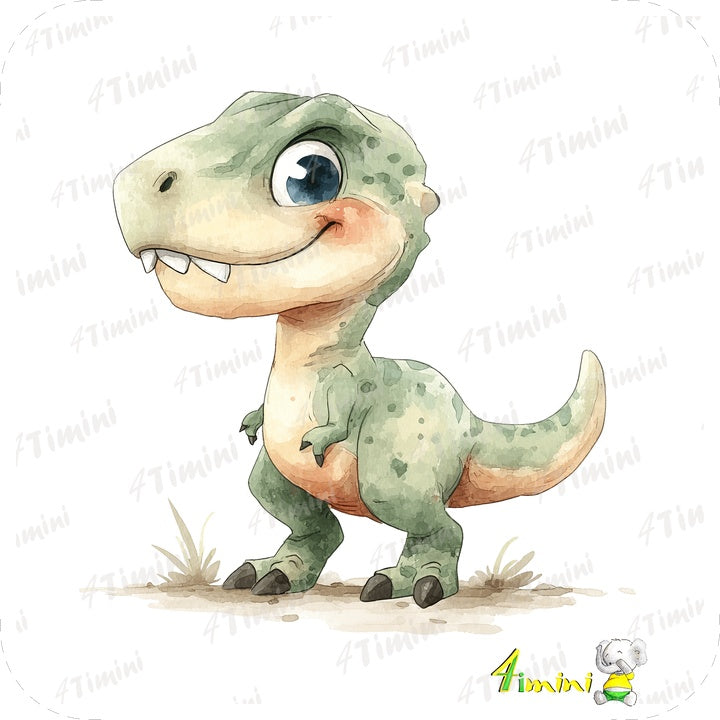 Ensemble de 5 débarbouillettes velours -  La pouponnière des dinosaures