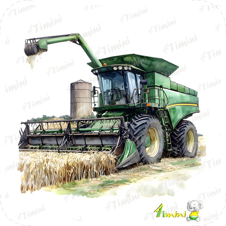 Ensemble de 5 débarbouillettes velours - Tracteurs sur la ferme