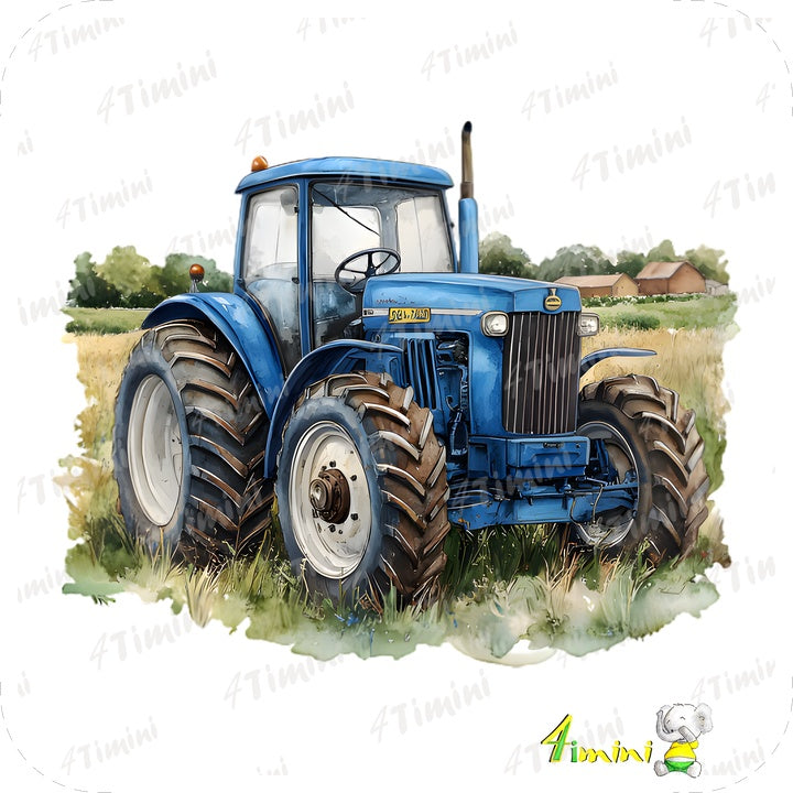 Ensemble de 5 débarbouillettes velours - Tracteurs sur la ferme