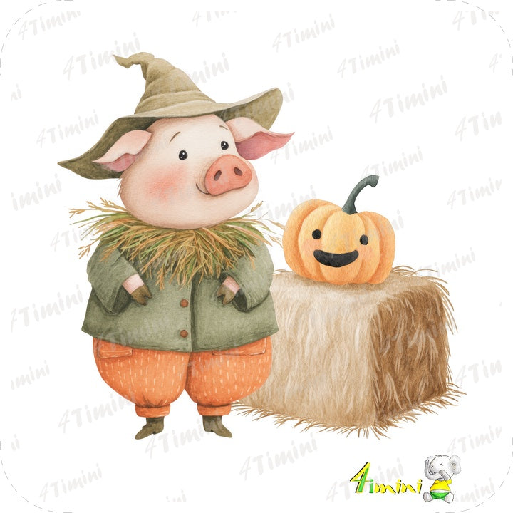 Ensemble de 5 débarbouillettes velours - Halloween à la ferme