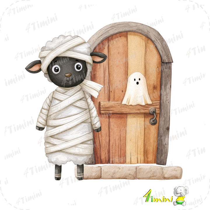 Ensemble de 5 débarbouillettes velours - Halloween à la ferme