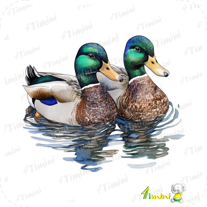 Ensemble de 5 débarbouillettes velours - Les mallards