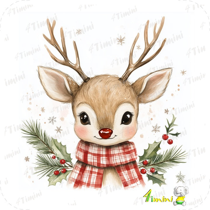 Ensemble de 5 débarbouillettes velours - Charme de Noël