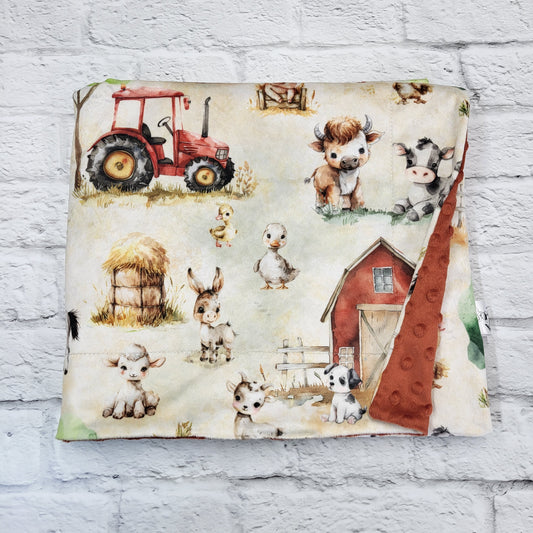 Petite doudou - Fermette endos rouille foncé (motif exclusif)