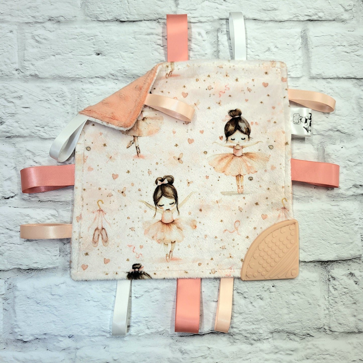 Petite ballerine - Doudou étiquettes craquante avec coin de dentition