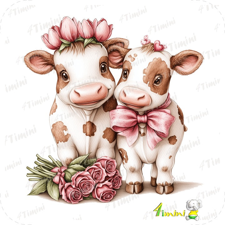 Ensemble de 5 débarbouillettes velours - Amoureux de la ferme