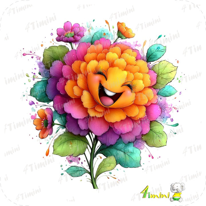 Ensemble de 5 débarbouillettes velours - Petite fleur