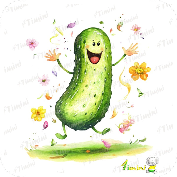 Pickle, cornichon, fleurs, heureux, par 4Timini