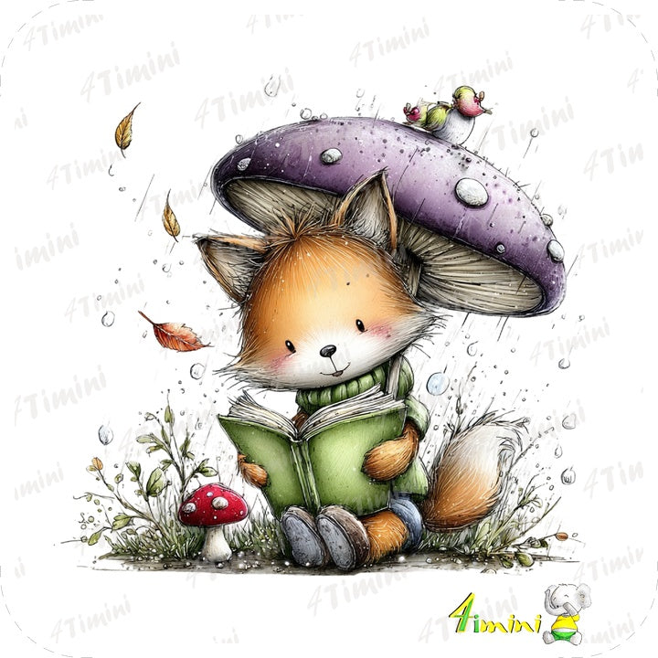 Rusty à l'automne, renard qui fait de la lecture par 4timini