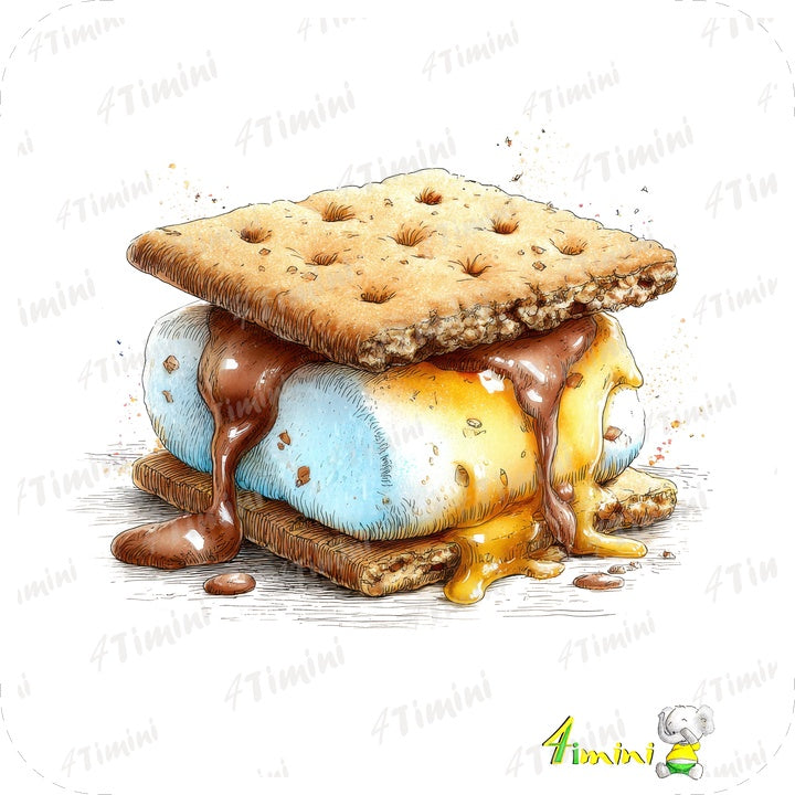 s'mores,guimauve, shamallow, chocolat, biscuit, camping , confectionné au Québec par 4Timini.
