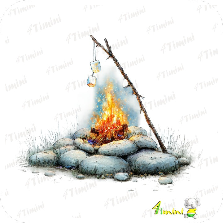 guimauve, shamallow, s'mores, feu, camping , confectionné au Québec par 4Timini.