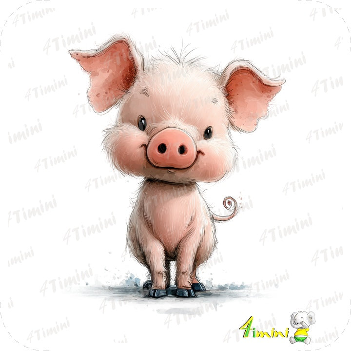 Coquette ferme (animal, animaux de la ferme, cochon, confectionné au Québec par 4Timini.