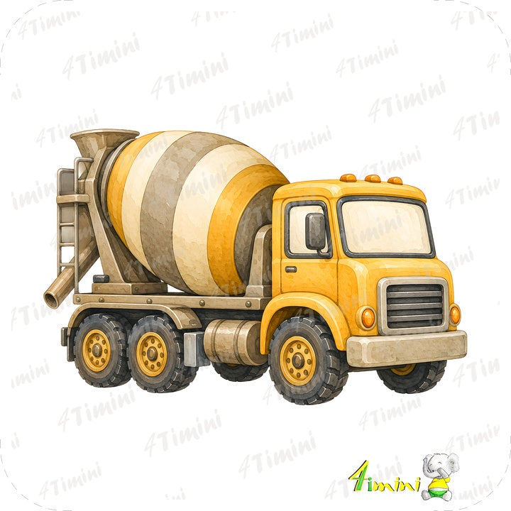 Les batisseurs (camion de chantier, construction, tracteur, bétonnière)