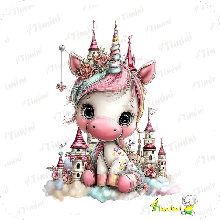 Lily (Licorne, cheval magique, chateau, fleurs) 