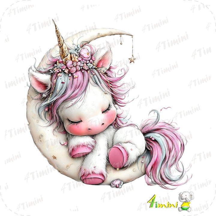 Lily (Licorne, cheval magique, lune, fleurs) 