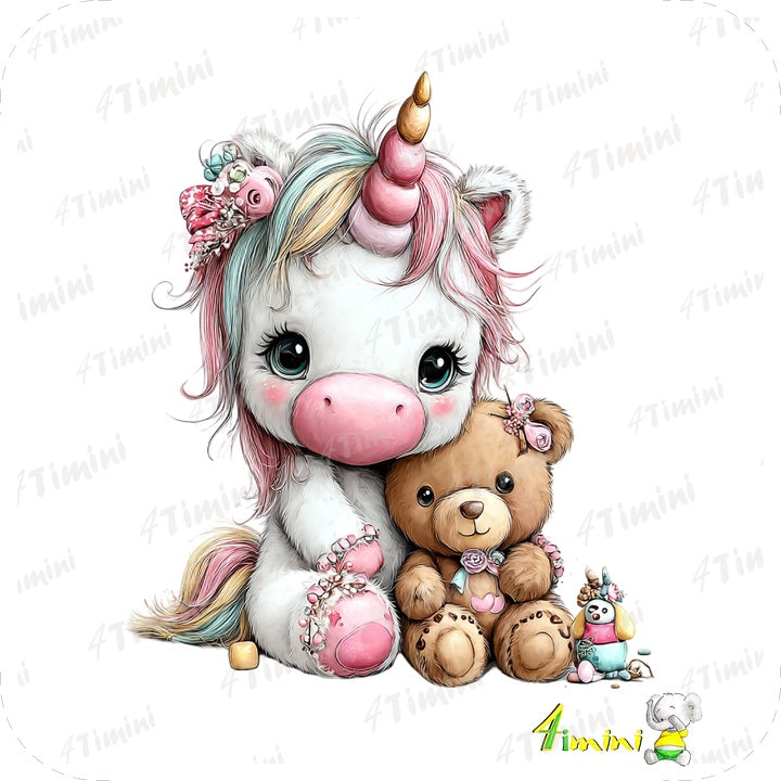 Lily (Licorne, cheval magique, ourson, teddy, fleurs) 