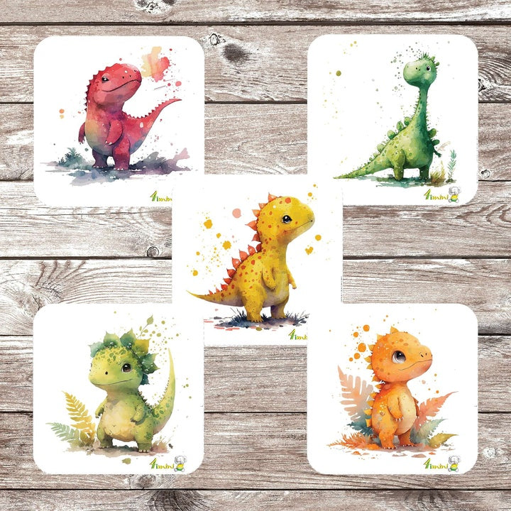 Ensemble de 5 débarbouillettes velours - Dino