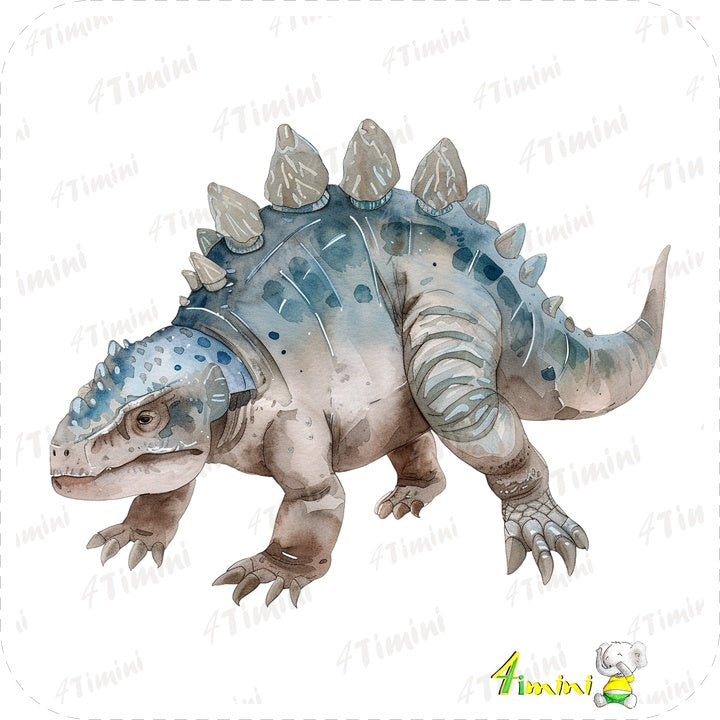 Ensemble de 5 débarbouillettes velours - Dinosaures Aquarelles